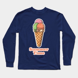 Scoop of Nostalgia: Creamsicle Summer Vintage Ice Cream Long Sleeve T-Shirt